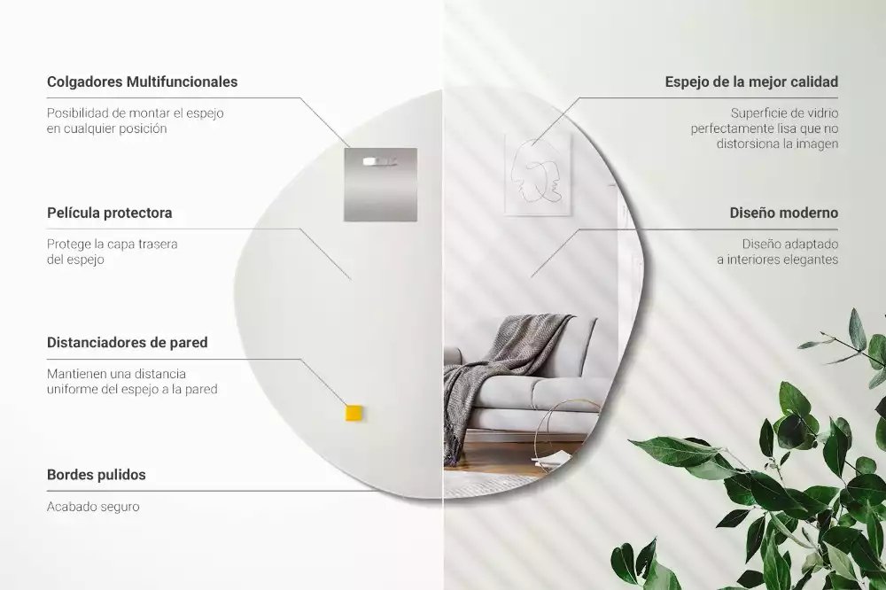 Unförmiger spiegel dekorativ