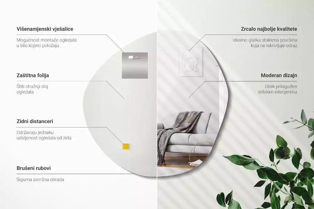 Unförmiger spiegel dekorativ