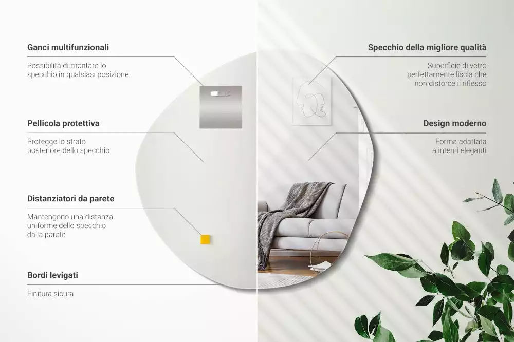 Unförmiger spiegel dekorativ