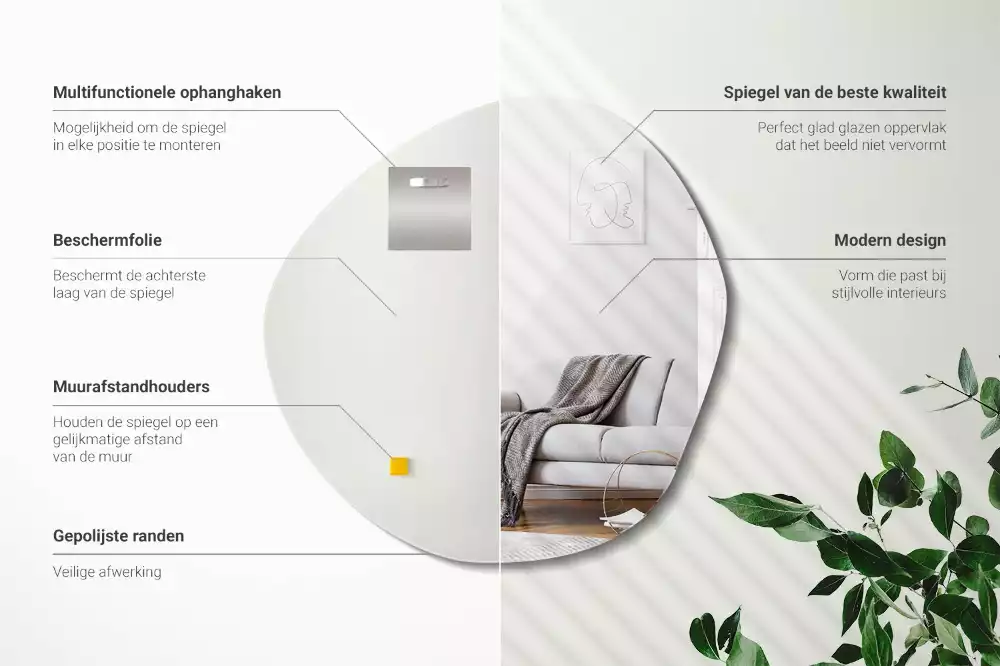 Unförmiger spiegel dekorativ