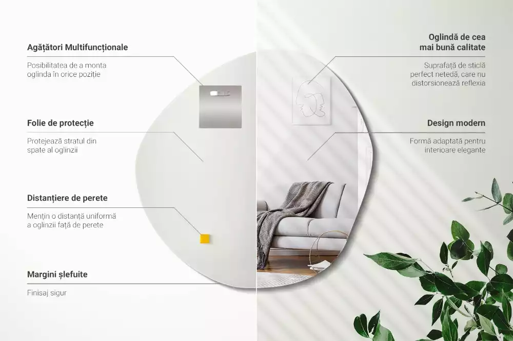 Unförmiger spiegel dekorativ