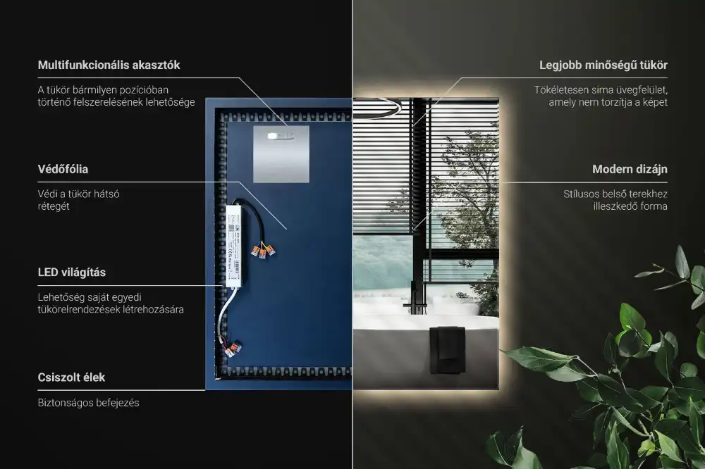 Spiegel quadratisch moderne LED