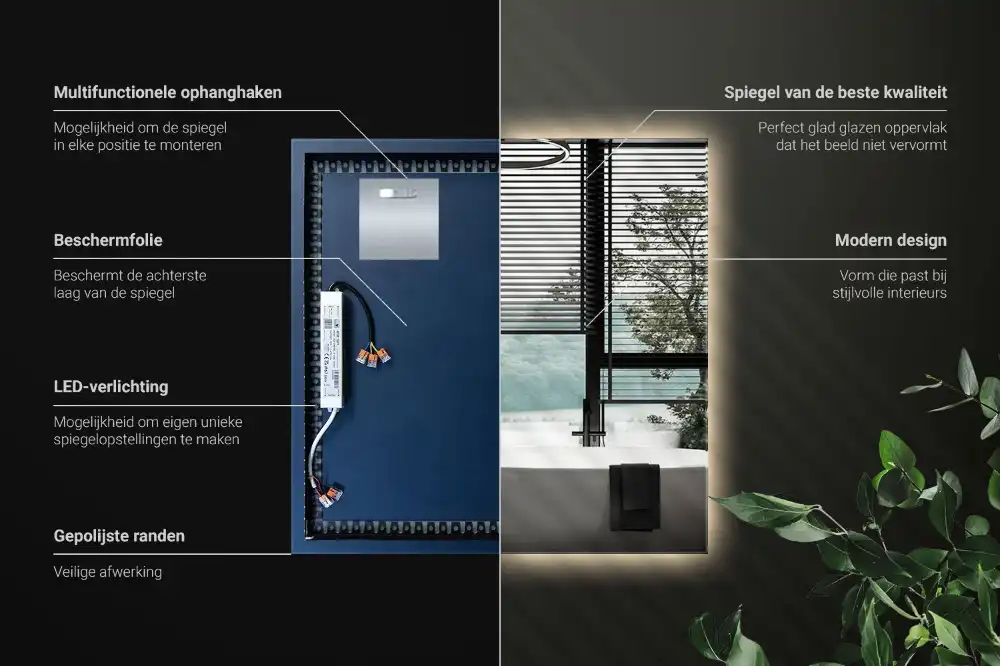 Spiegel quadratisch moderne LED