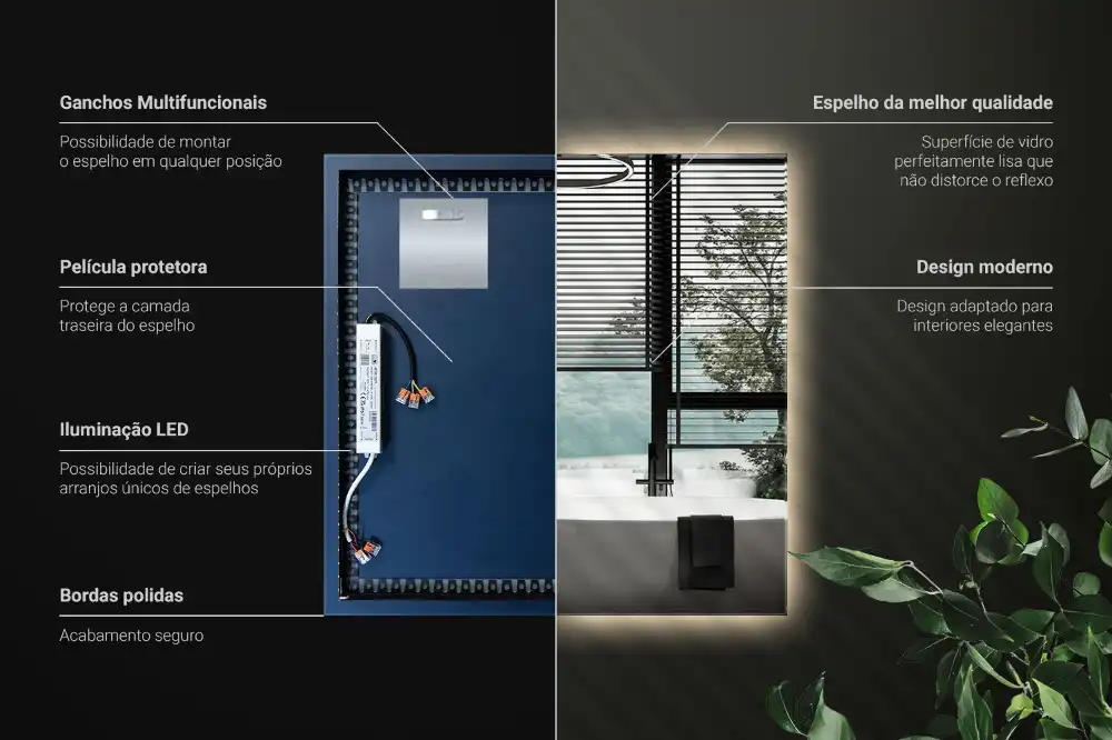 Spiegel quadratisch moderne LED