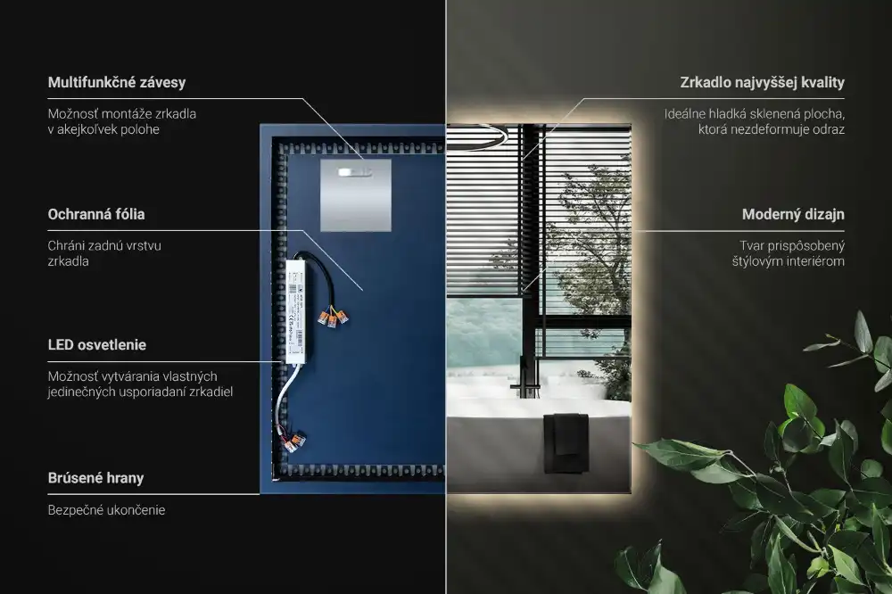 Spiegel quadratisch moderne LED