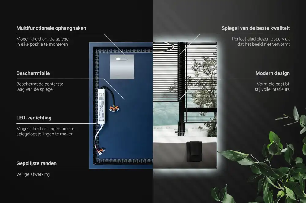 Spiegel quadratisch moderne LED