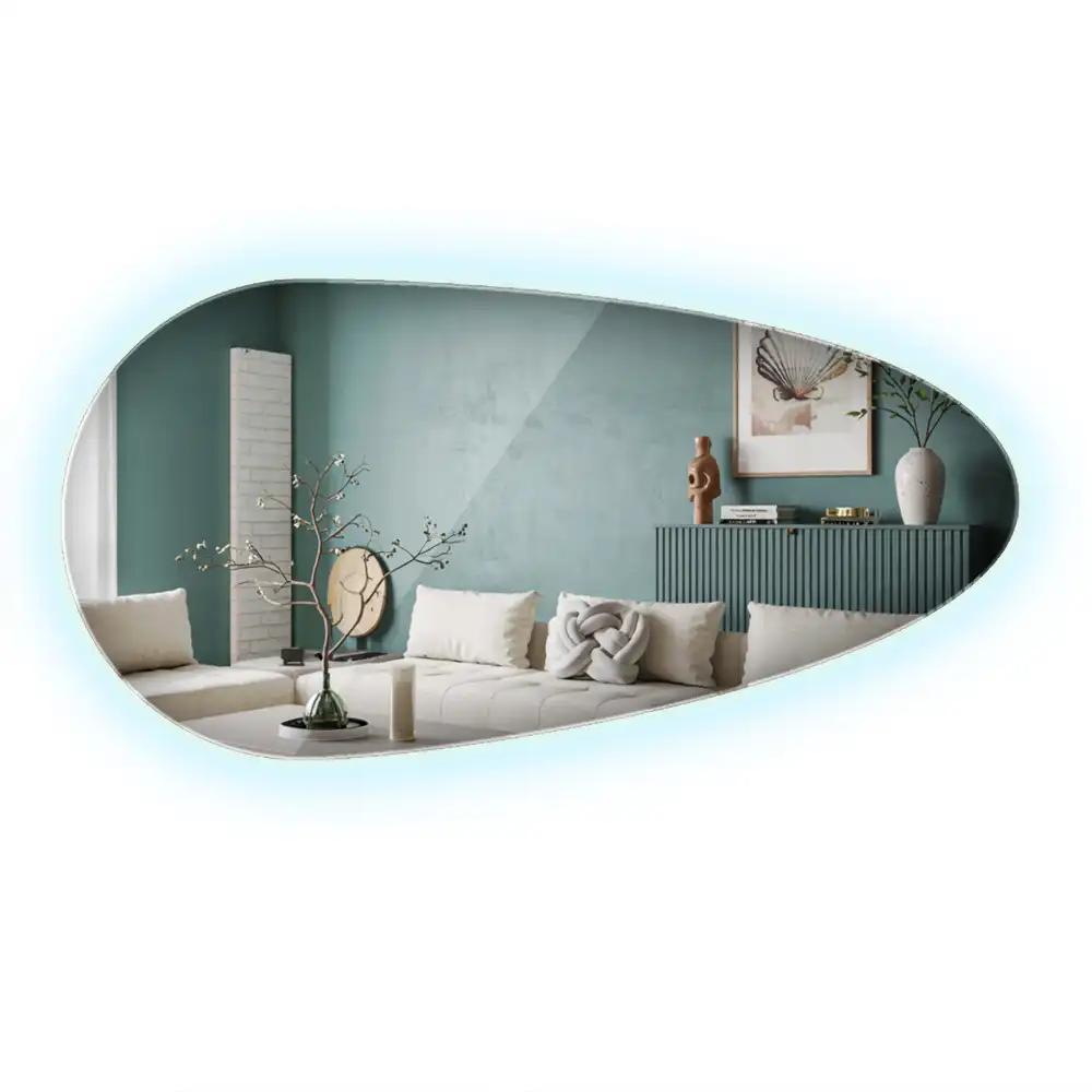 Spiegel tropfenform beleuchtet