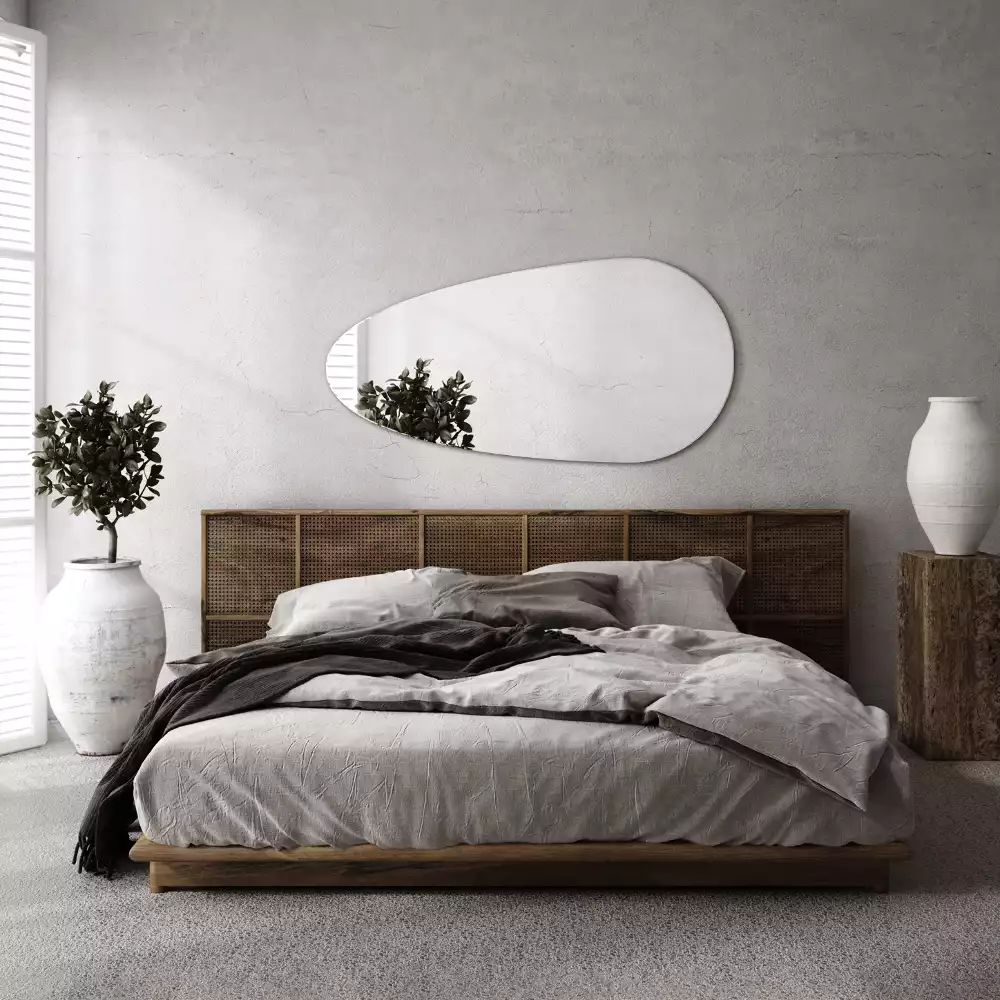 Spiegel in tropfenform wandabfall