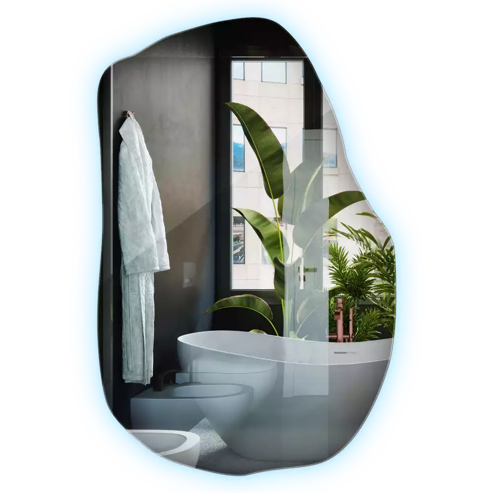 Unförmiger spiegel beleuchtet auffällige Ergänzung