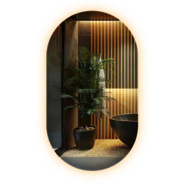 Spiegel oval beleuchtet dekorative aufhängung