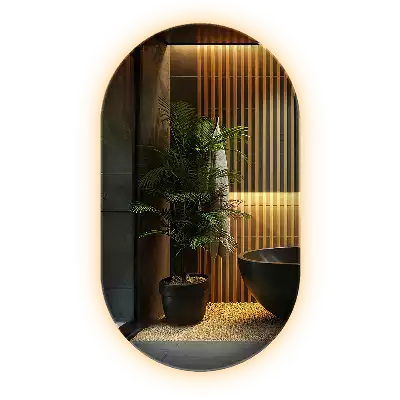 Spiegel oval beleuchtet dekorative aufhängung