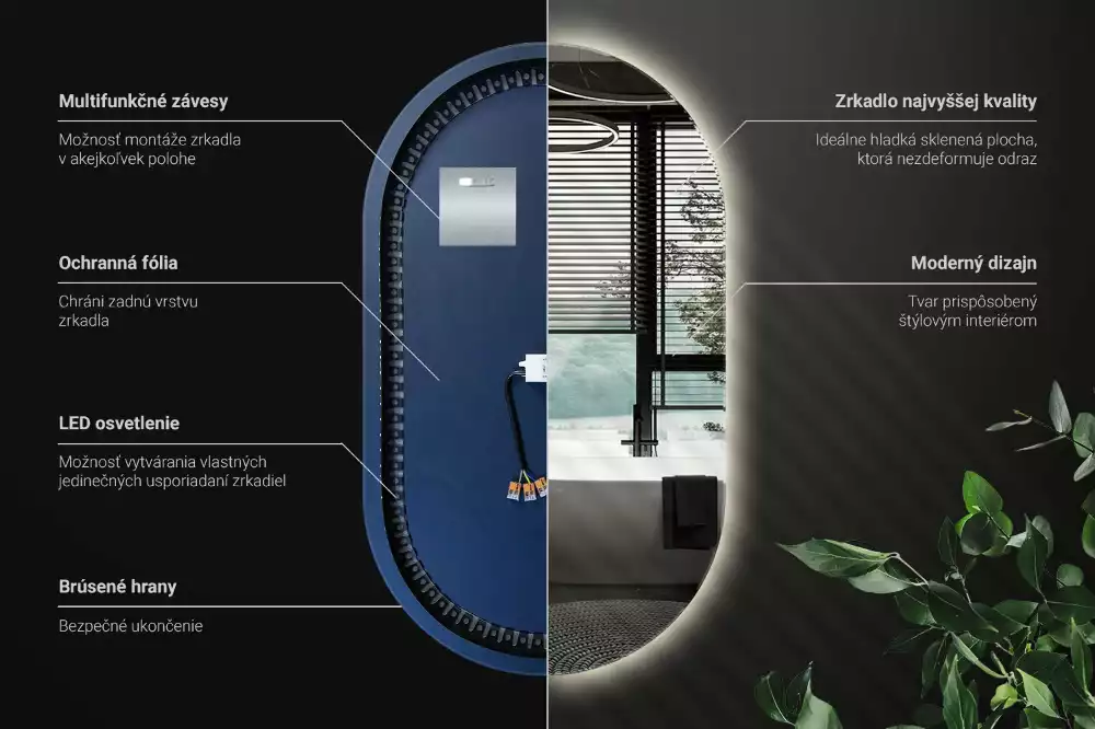 Spiegel oval beleuchtet dekorative aufhängung