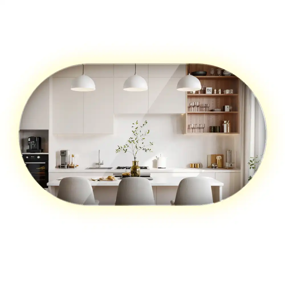 Spiegel oval beleuchtet dekorative aufhängung