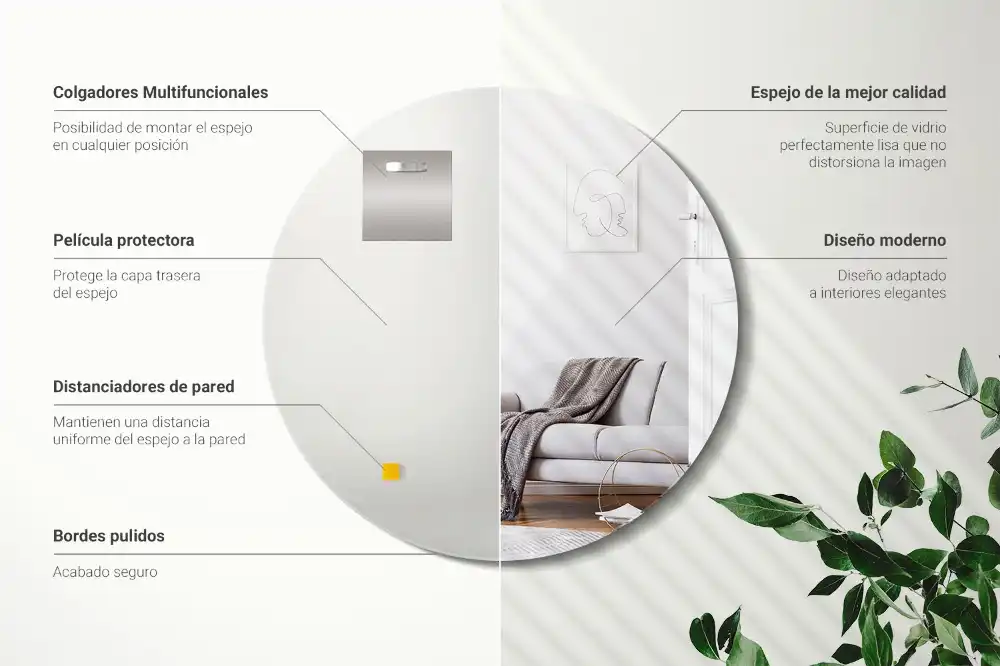 Runde spiegel wand ohne rahmen