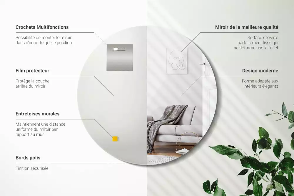 Runde spiegel wand ohne rahmen