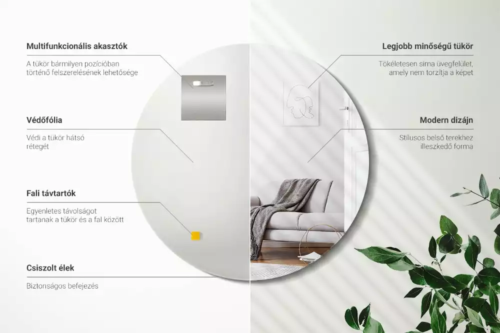 Runde spiegel wand ohne rahmen