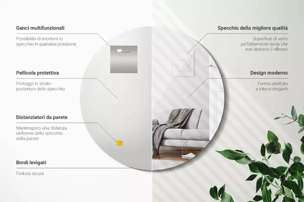 Runde spiegel wand ohne rahmen