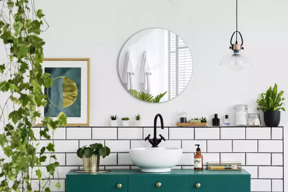 Runde spiegel wand ohne rahmen