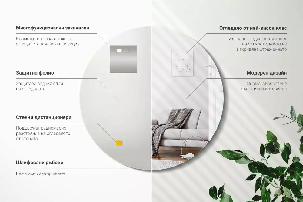 Runde spiegel wand ohne rahmen