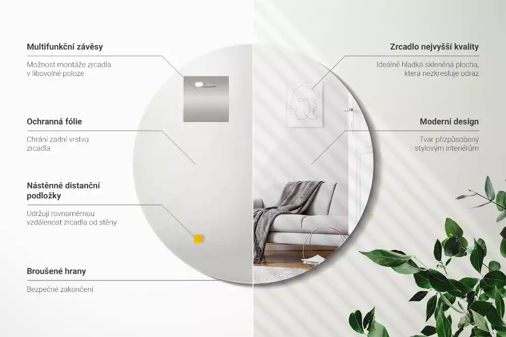 Runde spiegel wand ohne rahmen