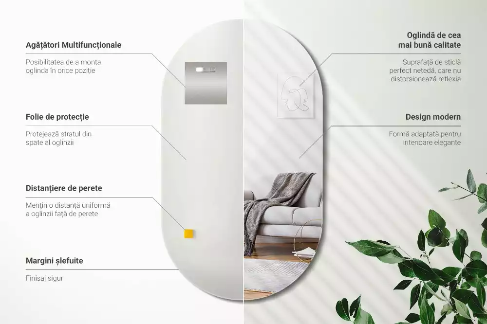 Spiegel oval klassische aufhängung