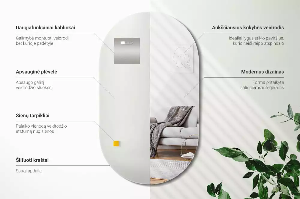 Spiegel oval klassische aufhängung