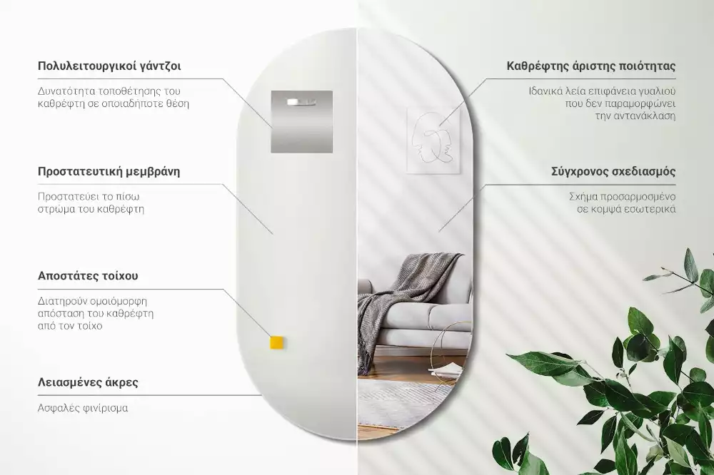 Spiegel oval klassische aufhängung