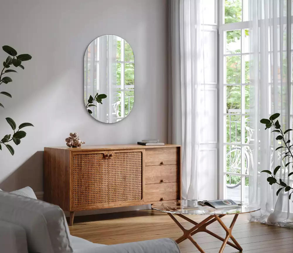 Spiegel oval klassische aufhängung