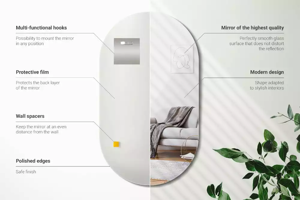 Spiegel oval klassische aufhängung