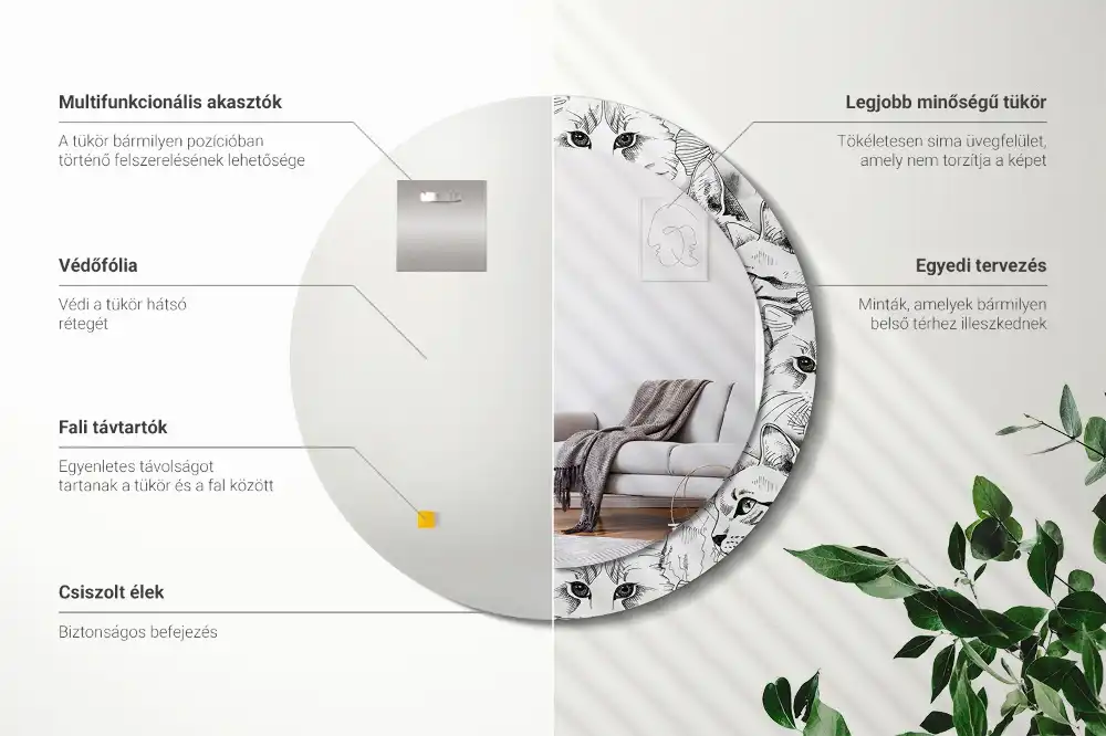 Runden spiegel Katzen