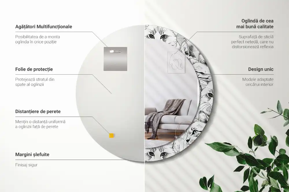 Runden spiegel Katzen