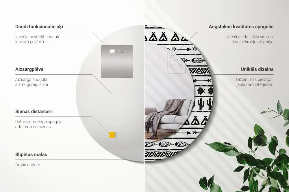 Spiegel rund Boho Minimalistisch