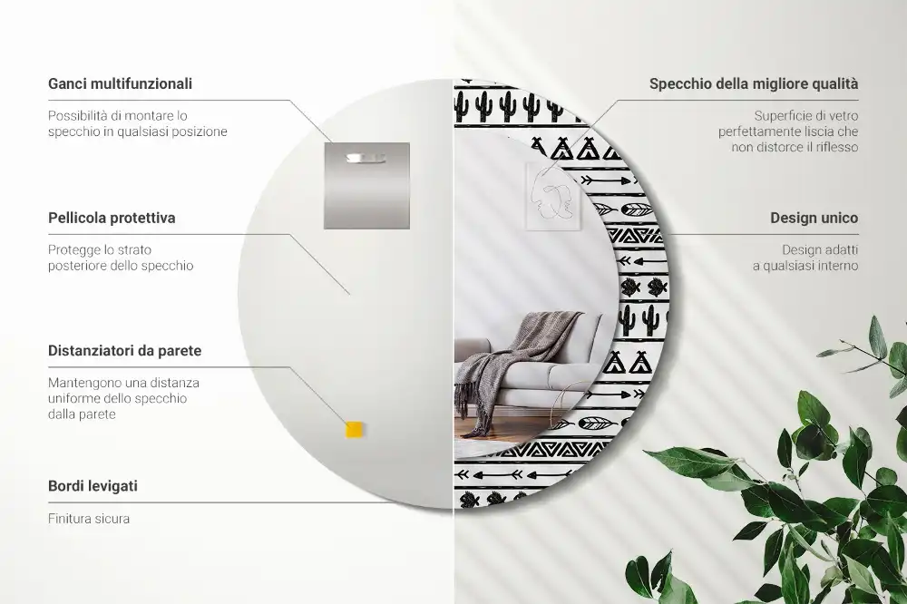 Spiegel rund Boho Minimalistisch