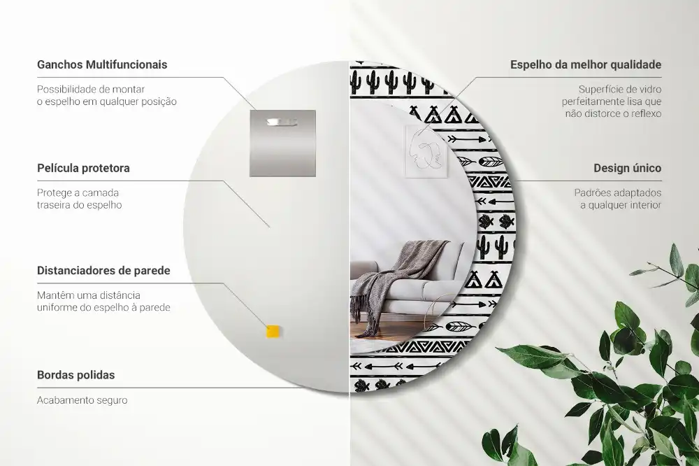 Spiegel rund Boho Minimalistisch