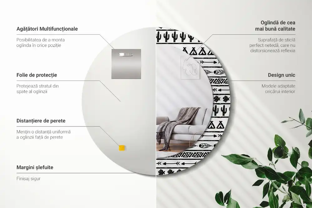 Spiegel rund Boho Minimalistisch