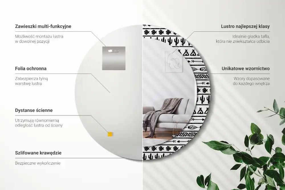 Spiegel rund Boho Minimalistisch