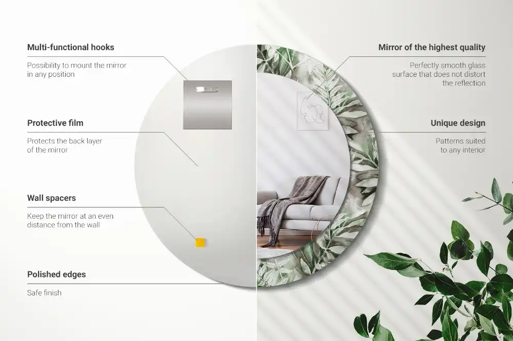 Runden spiegel Aquarellblätter