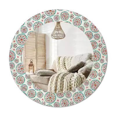Spiegel rund Boho-Muster