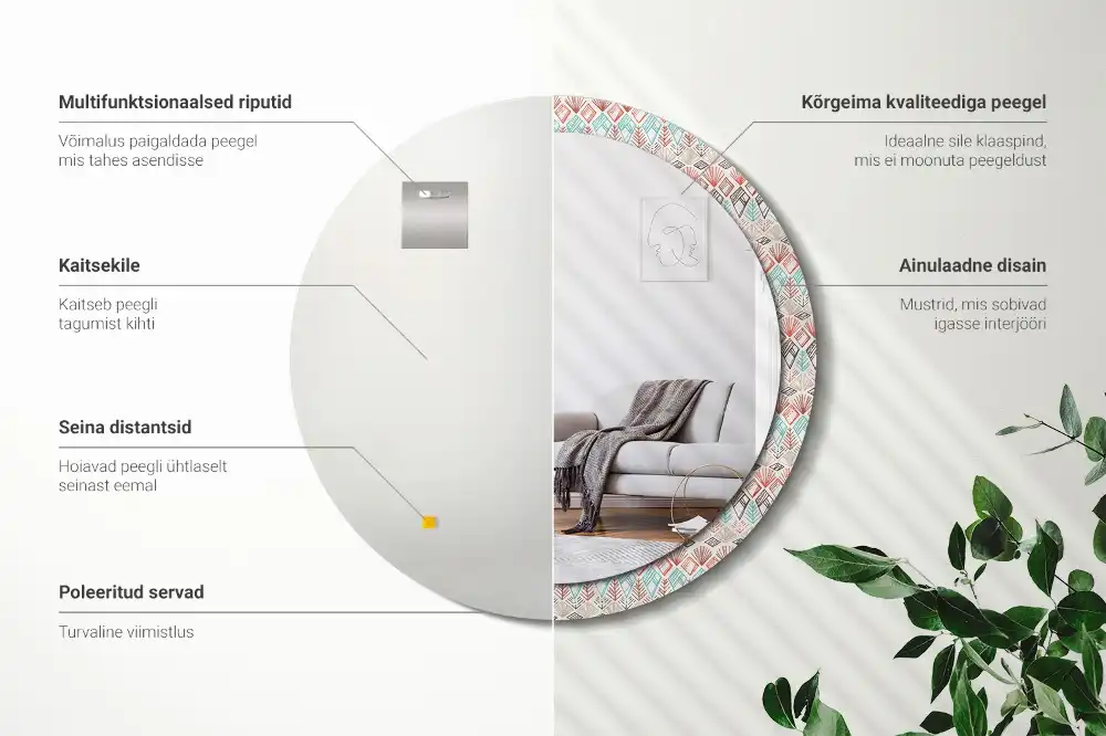 Runden spiegel Ethnisches Muster