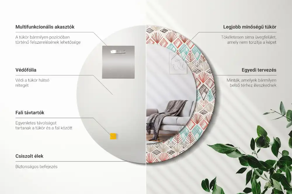 Runden spiegel Ethnisches Muster