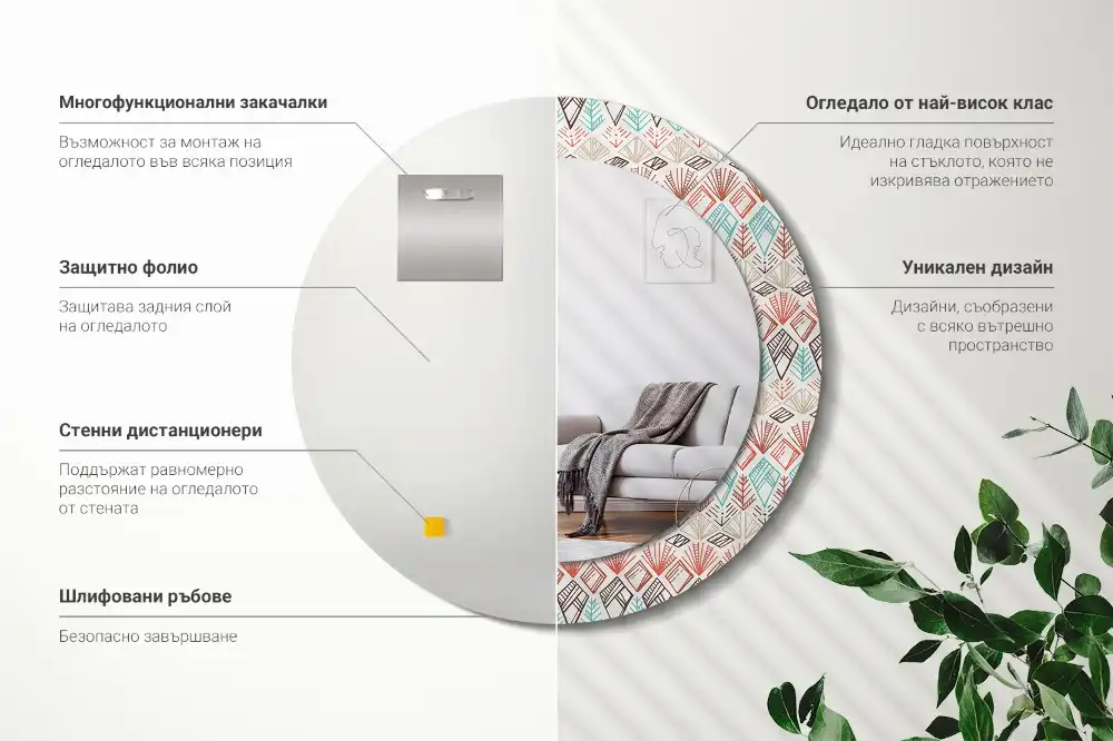 Runden spiegel Ethnisches Muster