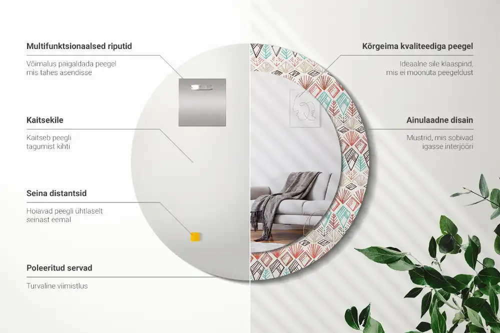 Runden spiegel Ethnisches Muster