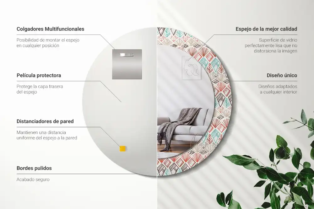 Runden spiegel Ethnisches Muster