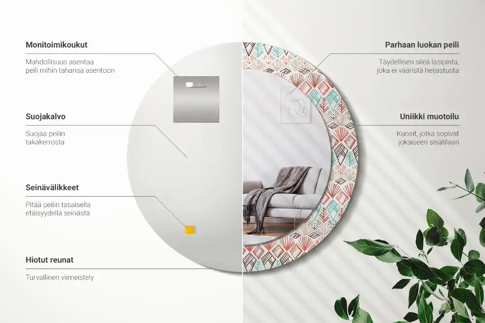 Runden spiegel Ethnisches Muster