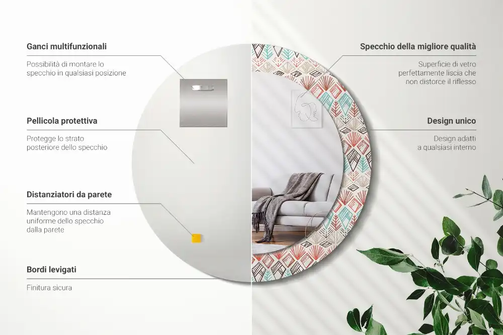 Runden spiegel Ethnisches Muster