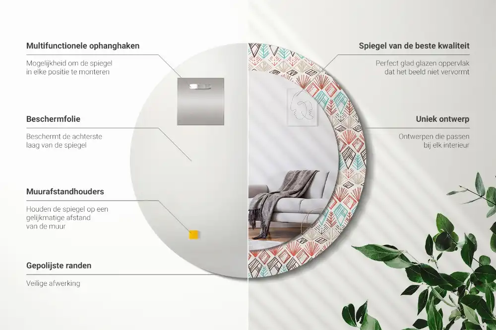 Runden spiegel Ethnisches Muster