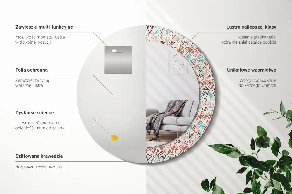 Runden spiegel Ethnisches Muster