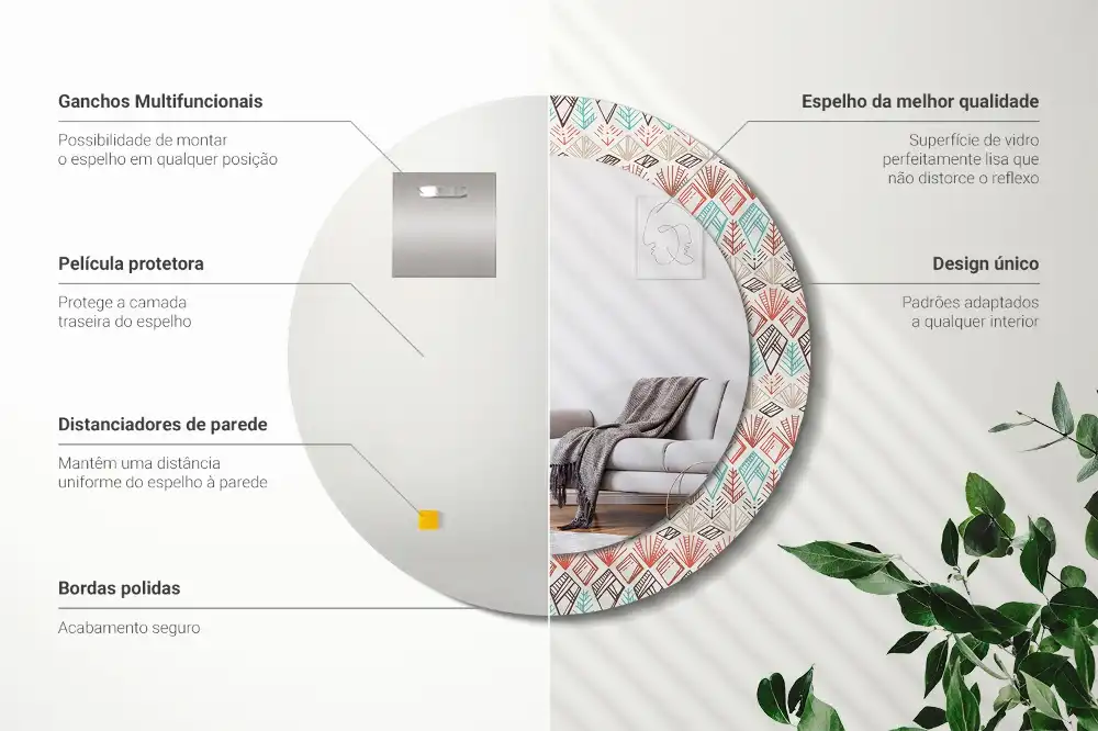 Runden spiegel Ethnisches Muster