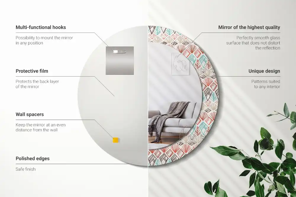 Runden spiegel Ethnisches Muster