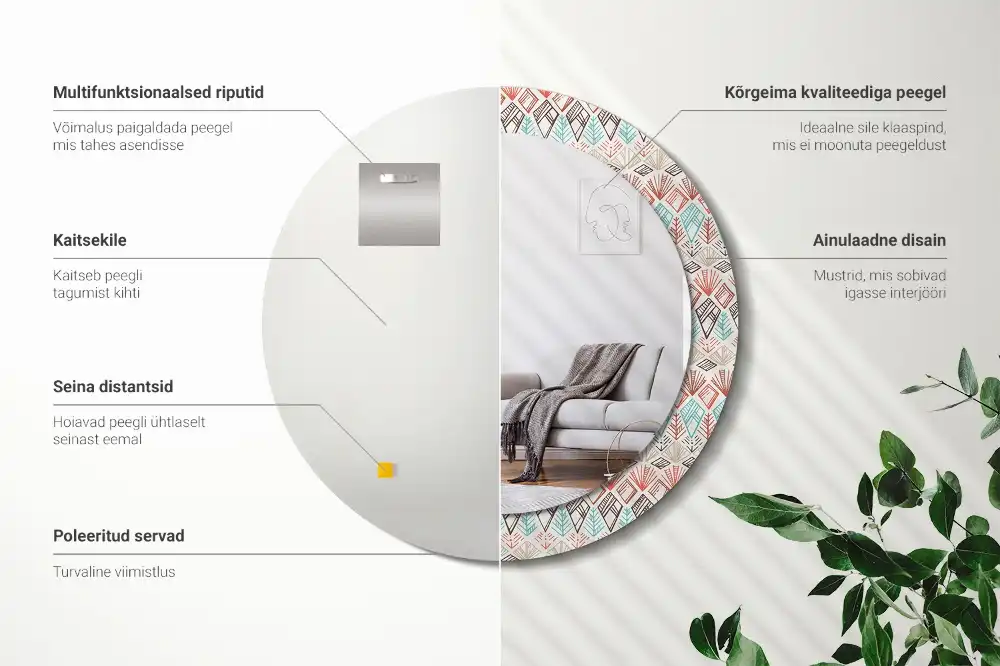 Runden spiegel Ethnisches Muster